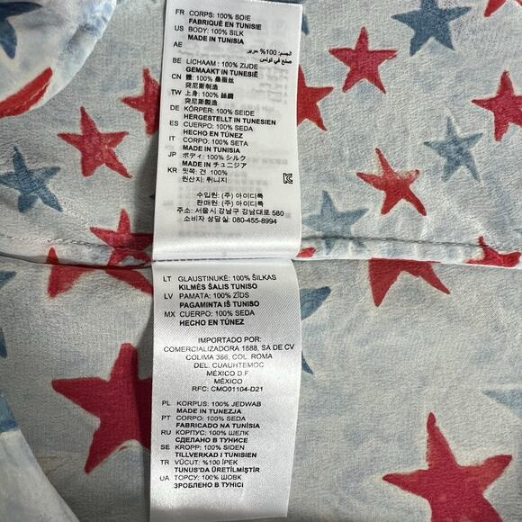 Sandro Paris Long Sleeves Red And Blue Stars Print US Size 6; FR 2 - Picture 13 of 16